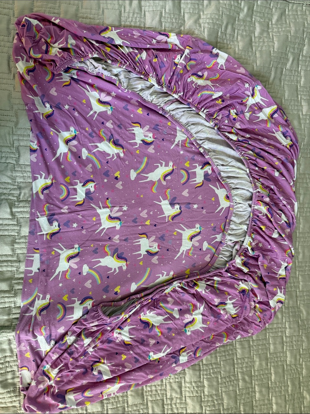 Little Sleepies Purple Unicorn Fitted Toddler Mattress Sheet